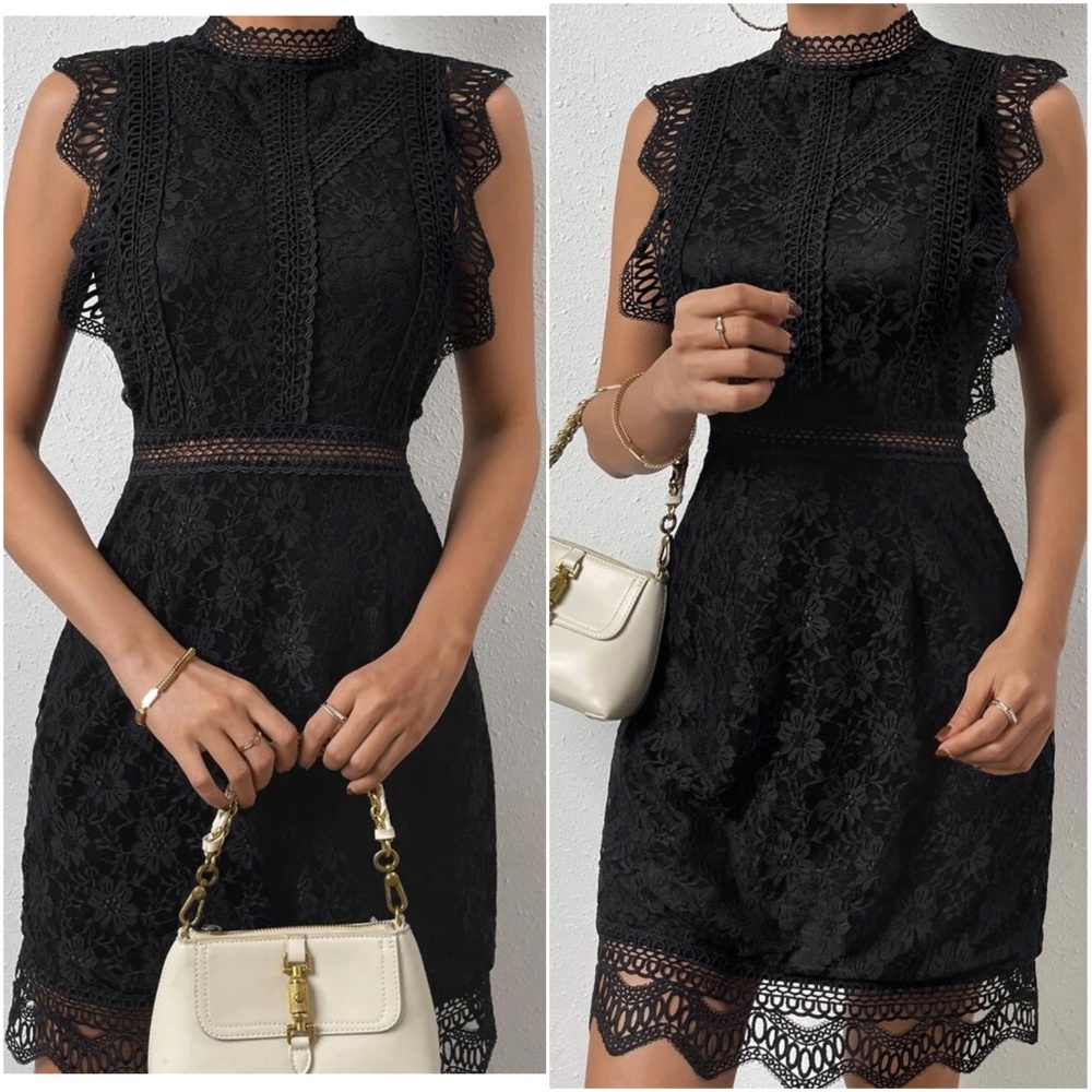 Luxe Floral Sleeveless lace Party Evening Sexy Formal Dress